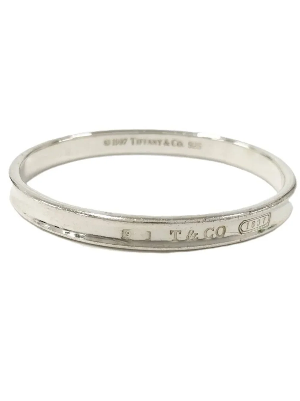 Tiffany & Co Narrow Bangle Bracelet 925 Sterling Silver